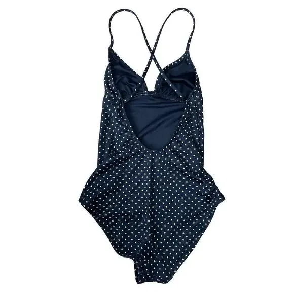 Madewell Polka Dot One Piece Open Back Swimsuit Retro Pin Up Resort - Size 2 - Picture 3 of 11